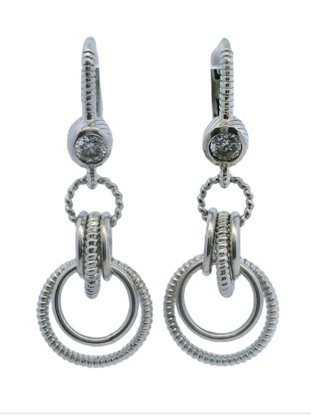 Judith Ripka Sterling Silver Earrings 🪴 - Picture 3 of 7